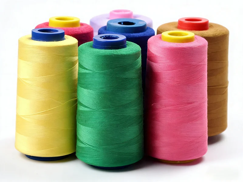 Bonded polyester sewing thread spool