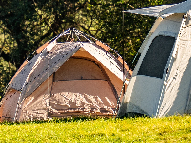 Tent seam sewing